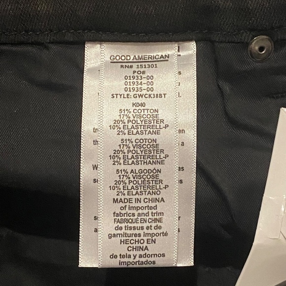 New! Good American Good Waist Moto jeans high waisted black. - Picture 13 of 16